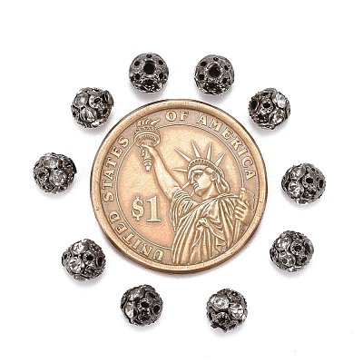 Brass Rhinestone Beads X-RB-A011-6mm-01B-1