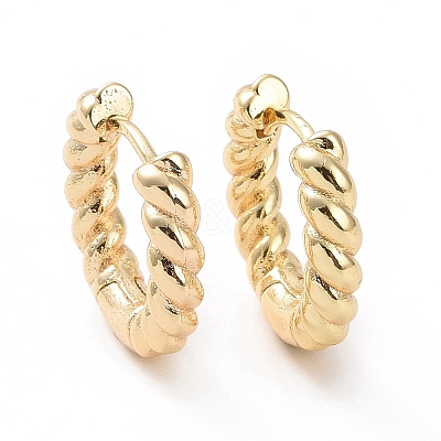 Brass Twist Rope Hoop Earrings for Women X-EJEW-A083-17G-1