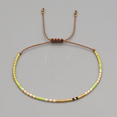 Bohemian Style Cylinder Glass Seed Beaded Braided Bead Bracelets IR5631-3-1