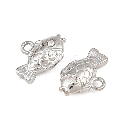 304 Stainless Steel with Crystal Rhinestone Charms RB-CBABFDA-11D-P-1
