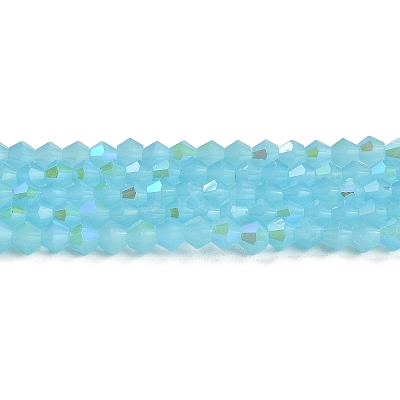 Imitation Jade Electroplate Glass Beads Strands GLAA-F029-J4mm-D03-1