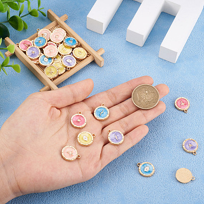 50Pcs 25 Style Zinc Alloy Enamel Pendants ENAM-BT0001-18-1
