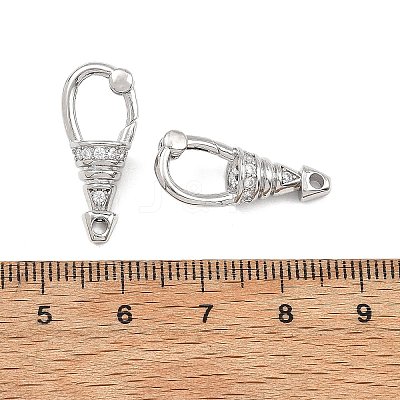 SHEGRACE Brass Micro Pave Clear Cubic Zirconia Spring Gate Clasps XGRQ58856-750P-1