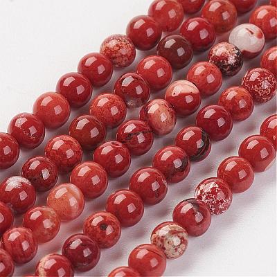 Natural Brecciated Jasper Bead Strand G-G680-42-1