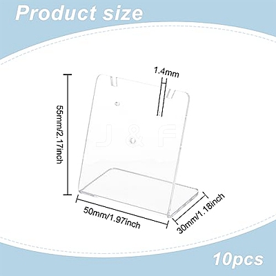 10Pcs Rectangle Acrylic Slant Back Earring Display Stands EDIS-FG0001-65-1