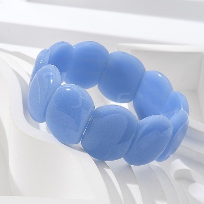 Handmade Lampwork Beaded Stretch Bracelets for Men Women BJEW-G738-01B-11-1