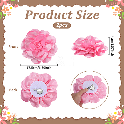 Flower Polyester Brooches JEWB-WH0039-56A-1