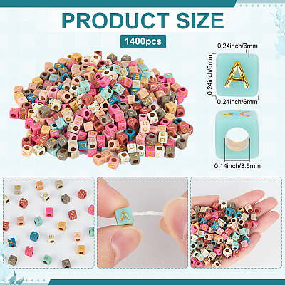 1400Pcs Plating Acrylic Beads MACR-SP0001-71-1