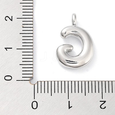 Rack Plating Brass Balloon Letter Pendants KK-C050-01P-G-1