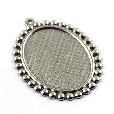 Tarnish Resistant Pendant Cabochon Settings STAS-Q194-17-1