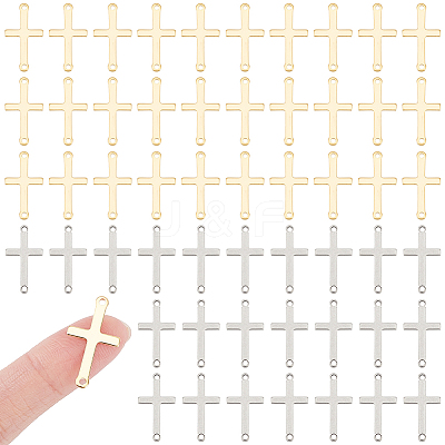 60Pcs 2 Colors Religion 201 Stainless Steel Connector Charms STAS-UN0054-08-1