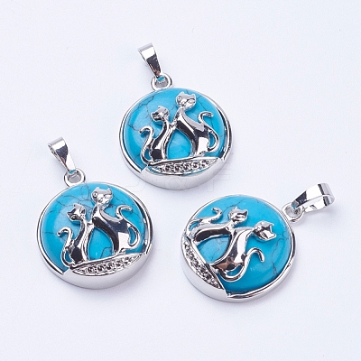 Synthetic Turquoise Pendants G-K234-A02-1