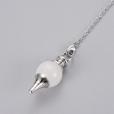 Natural Crystal Sphere Dowsing Pendulums X-BJEW-E292-A10-1