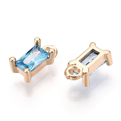 Brass Cubic Zirconia Charms X1-KK-S350-367H-1