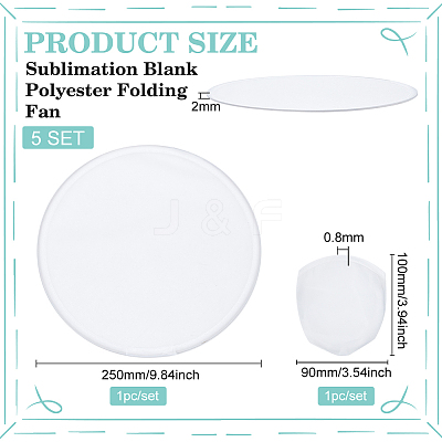 Sublimation Blank Polyester Folding Fan AJEW-WH0010-57B-1