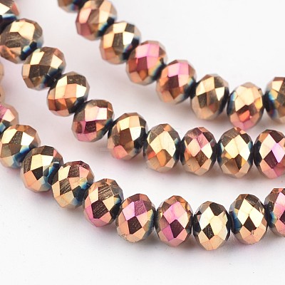 Electroplate Glass Bead Strands EGLA-G014-4mm-FP01-1