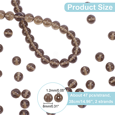 2 Strands Natural Obsidian Beads Strands G-NB0004-70-1