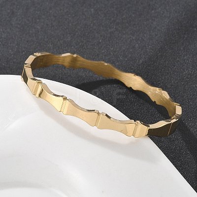 Bamboo Joint 304 Stainless Steel Bangles for Women BJEW-Z092-01G-1