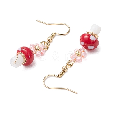 Handmade Lampwork Dangle Earrings EJEW-MZ00440-1