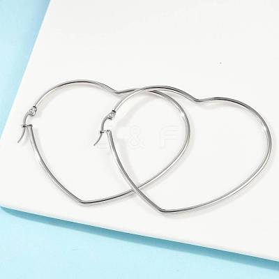 Tarnish Resistant 201 Stainless Steel Hoop Earrings LS-EJEW-A052-09C-1
