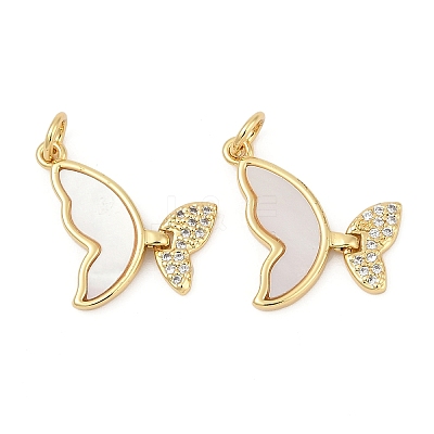 Brass Micro Pave Cubic Zirconia Pendants KK-U058-08G-02-1