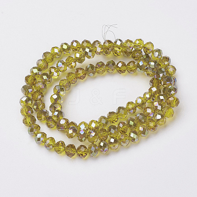 Electroplate Transparent Glass Beads Strands EGLA-A034-T4mm-S02-1