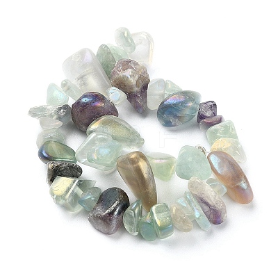 Electroplated Natural Fluorite Beads Strands G-YW0001-41-1