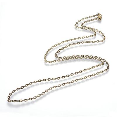 Iron Cable Chains Necklace Making MAK-R013-45cm-AB-1