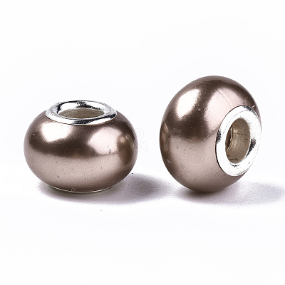 Imitation Pearl Style Resin European Beads RPDL-T003-001B-1