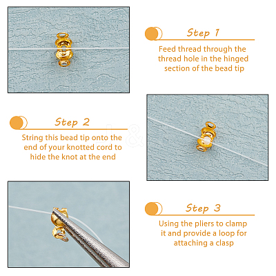 500Pcs Brass End Bead Tips KK-DC0004-07-1