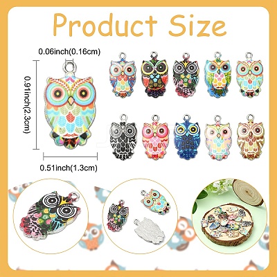 20Pcs 10 Styles Alloy Enamel Pendants ENAM-YW0006-95-1