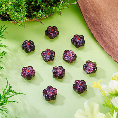 10Pcs Transparent Handmade Bumpy Lampwork Beads LAMP-TADJ0001-48A-1