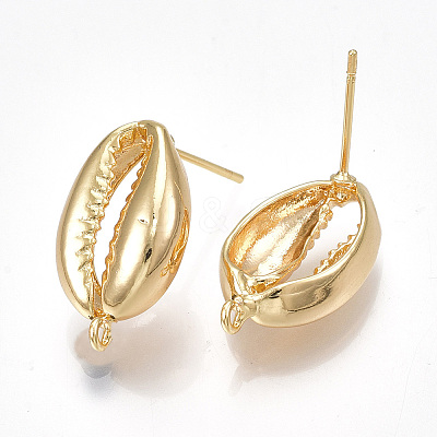 Brass Stud Earring Findings X-KK-S350-056G-1