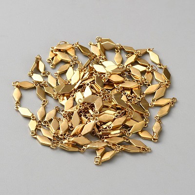 304 Stainless Steel DIY Rhombus Chains STAS-WH0070-01G-1