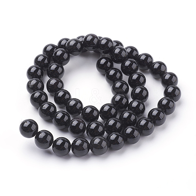 Natural Obsidian Beads Strands G-G099-8mm-24-1