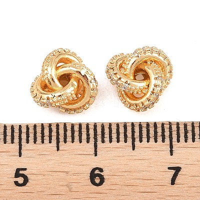 Brass Pave Clear Cubic Zirconia Charms KK-L274-10G-1
