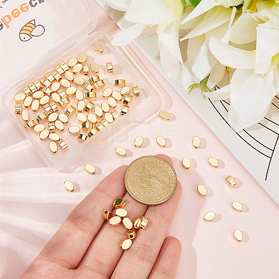 100Pcs Brass Beads KK-BBC0022-70-1