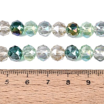 Electroplate Transparent Glass Beads Strands EGLA-Q135-8MM-C05-1