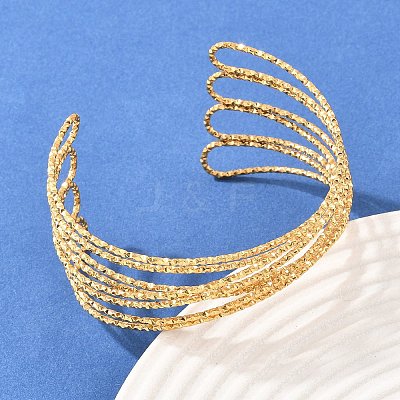 304 Stainless Steel Cuff Bangles for Women BJEW-Z155-05G-1