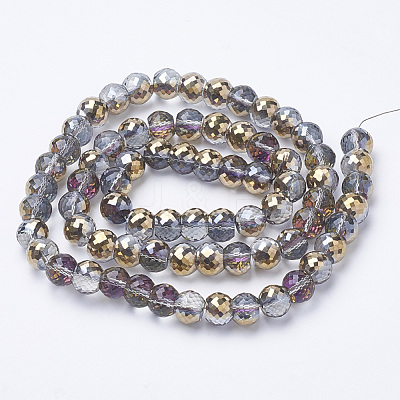 Electroplated Glass Beads Strands EGLA-Q092-8mm-A04-1