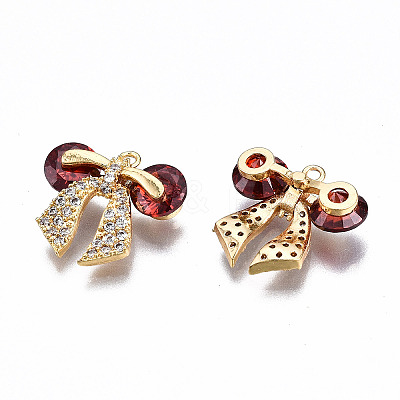 Brass Micro Pave Cubic Zirconia Pendants KK-Q277-065B-NF-1