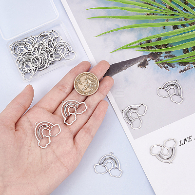 20Pcs 201 Stainless Steel Pendants STAS-DC0010-75-1