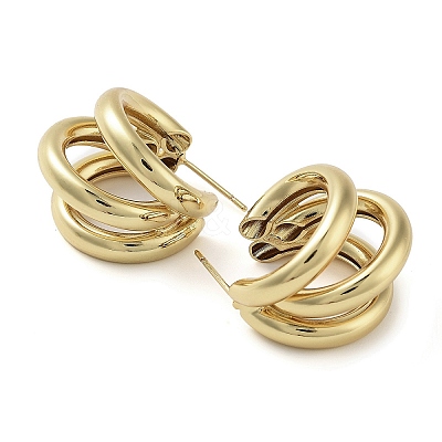 Brass Studs Earrings EJEW-K276-08G-1