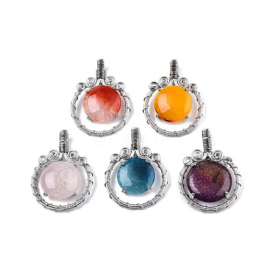 Natural Agate Pendants G-N326-146-1