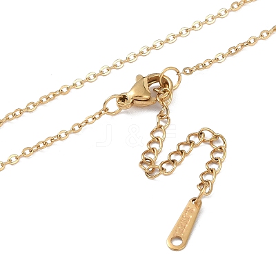 Ion Plating(IP) Initial Letter 304 Stainless Steel Pendant Necklaces NJEW-M199-01G-I-1
