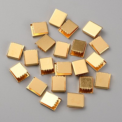 Brass Ribbon End KK-WH0035-76G-1
