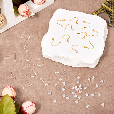 20Pcs 2 Styles 925 Sterling Silver Flat Coil Earwire STER-TA0001-38-1