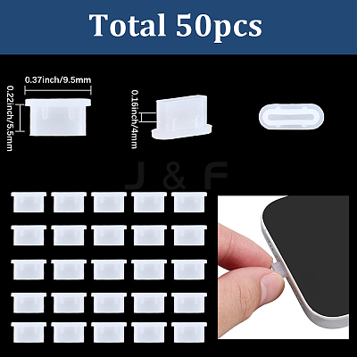 50Pcs Silicone Mobile Anti-Dust Plugs AJEW-SC0031-64A-1