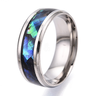 201 Stainless Steel Wide Band Finger Rings RJEW-T005-13-07-1