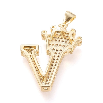 Brass Micro Pave Cubic Zirconia Pendants KK-R138-002V-1